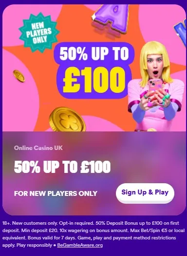 casumo uk casino welcome offer: 50% up to &pound;100 matched bonus