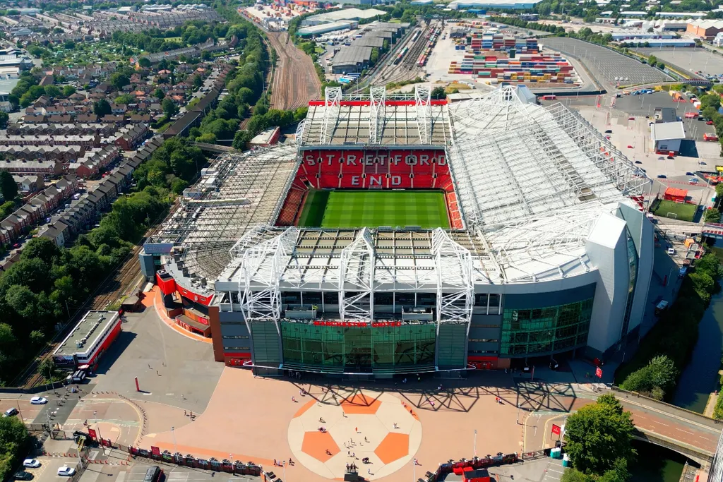 Old Trafford soccer football stadium of Manchester United.