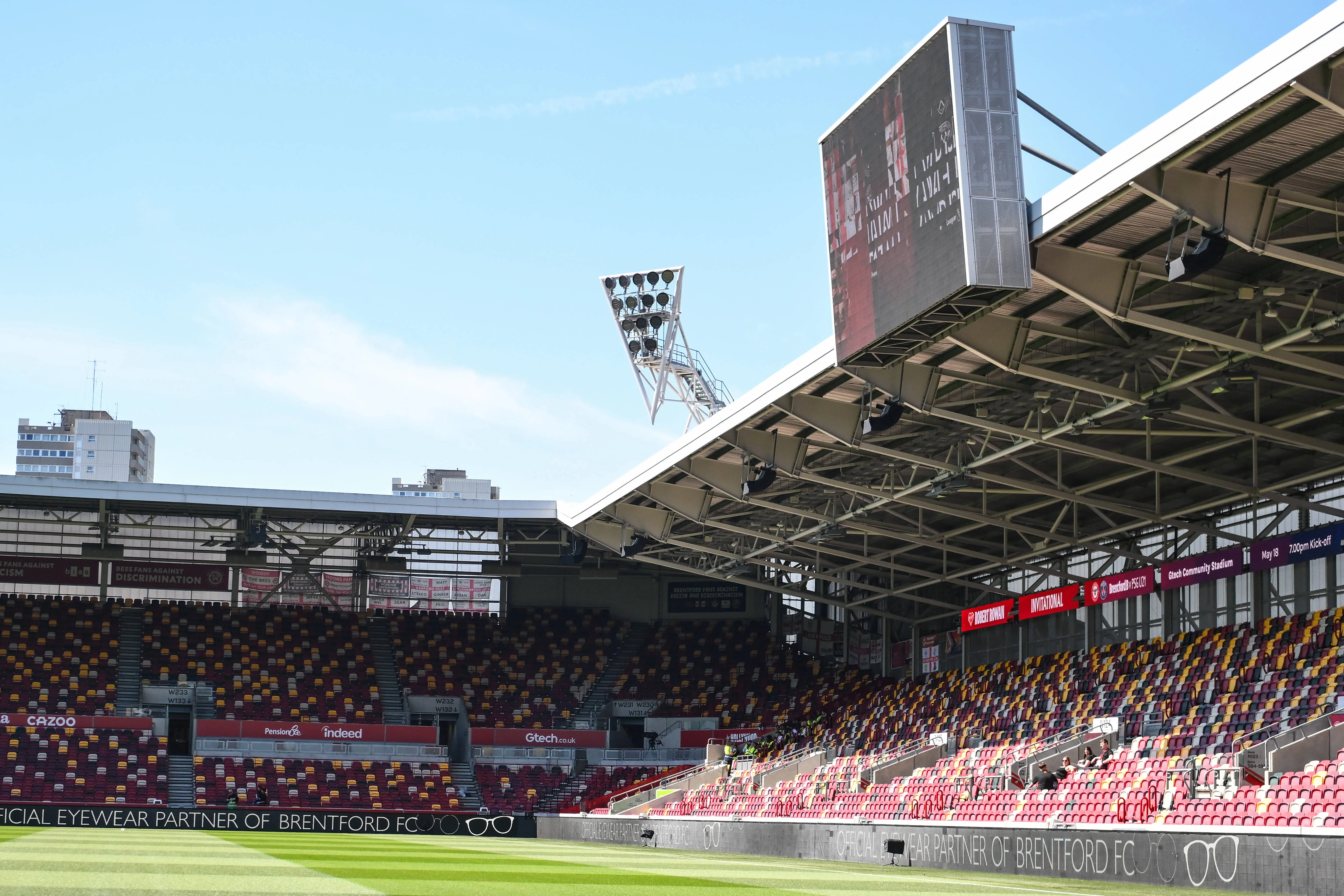 General view inside Gtech Community Stadium in Brentford