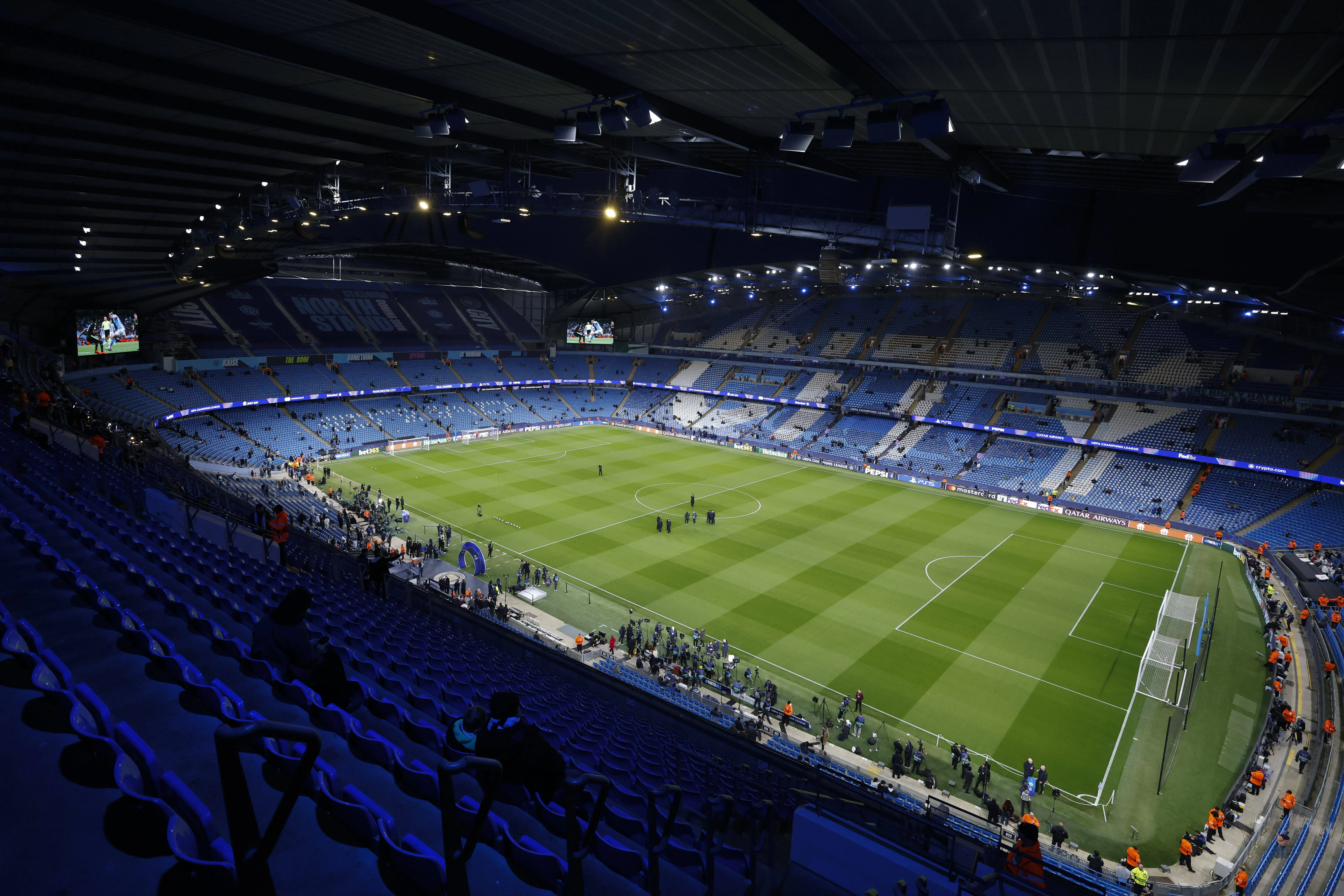 View inside the Etihad Stadium
