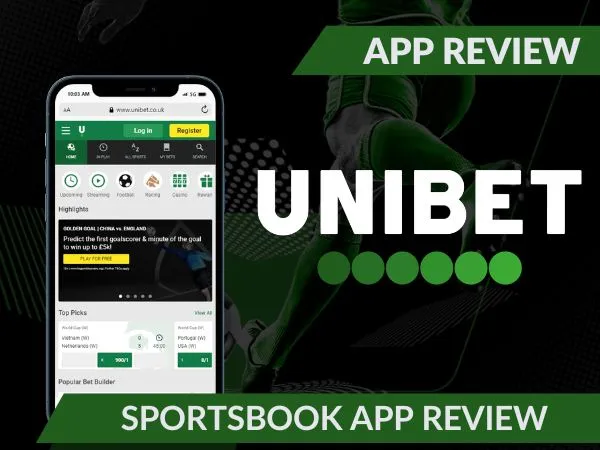 Interfaccia utente dell app Unibet su smartphone con scommesse live e casino