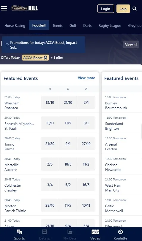 william hill sportsbook review and acca boost