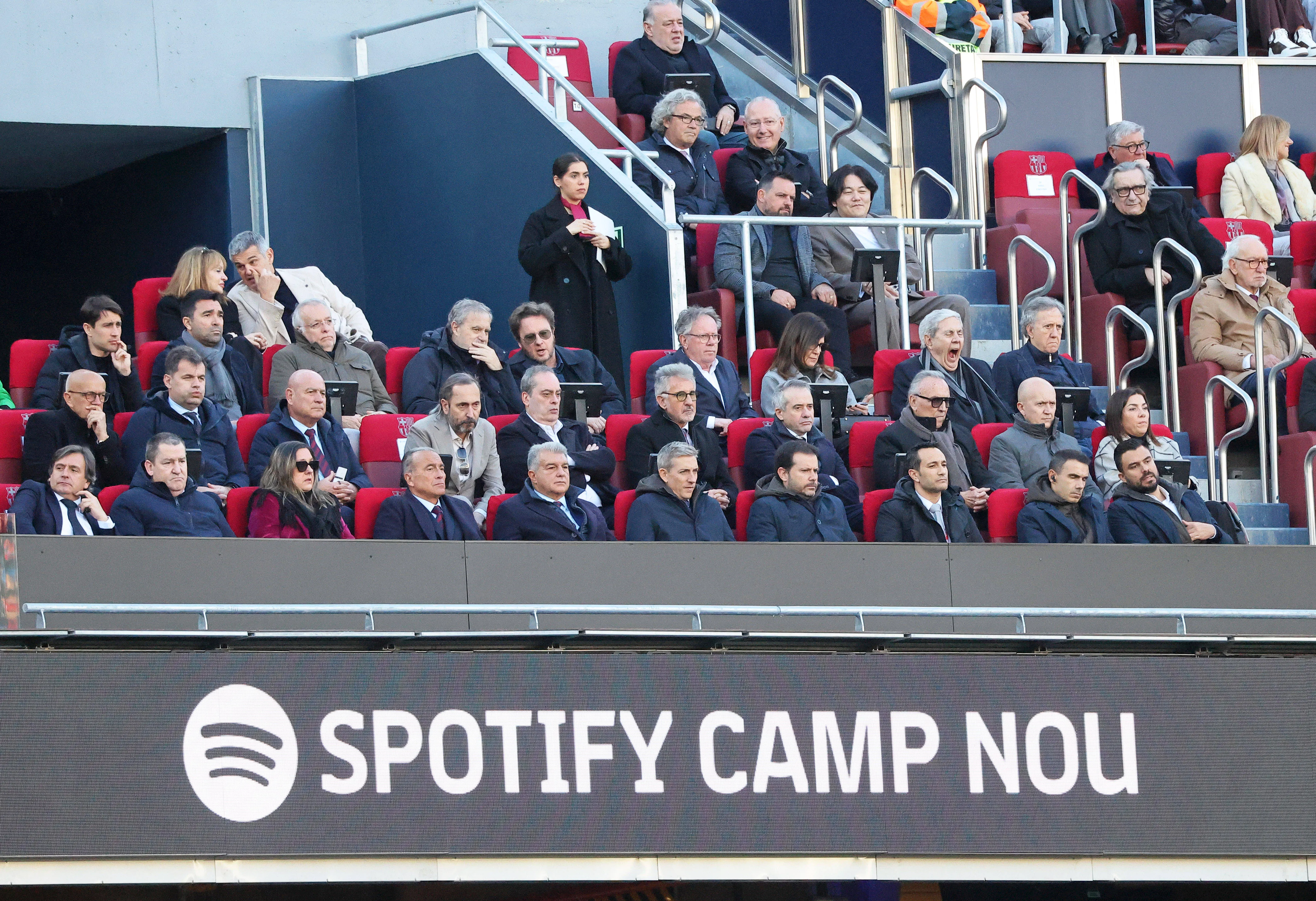 The VIP box is presided over by Joan Laporta during Barcelona vs Mallorca