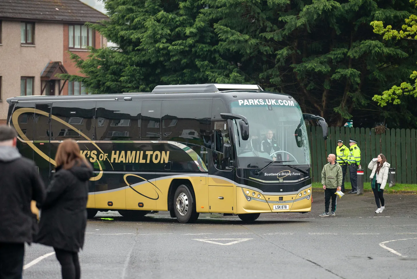 Celtic fan coach catches fire in terrifying scenes after Old Firm defeat