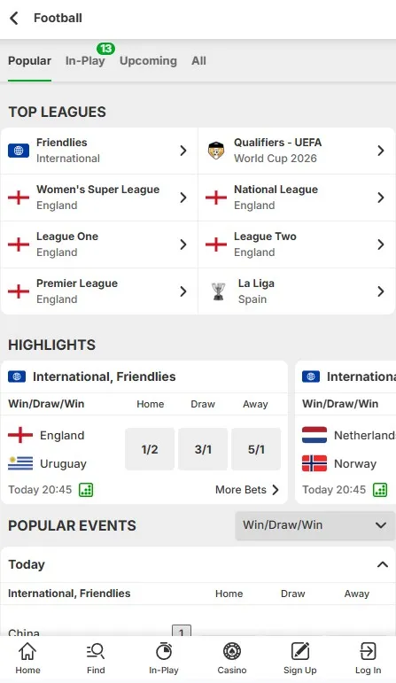 betway football betting tab