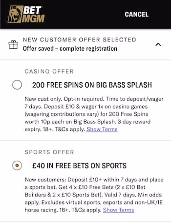 BetMGM new customer offer UK