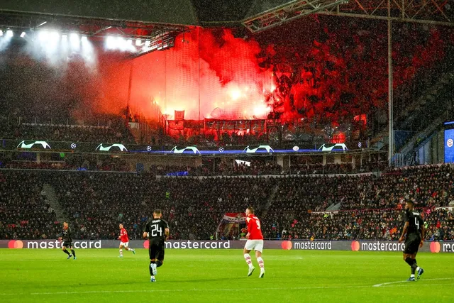 Lens fans enjoying the PSV away section