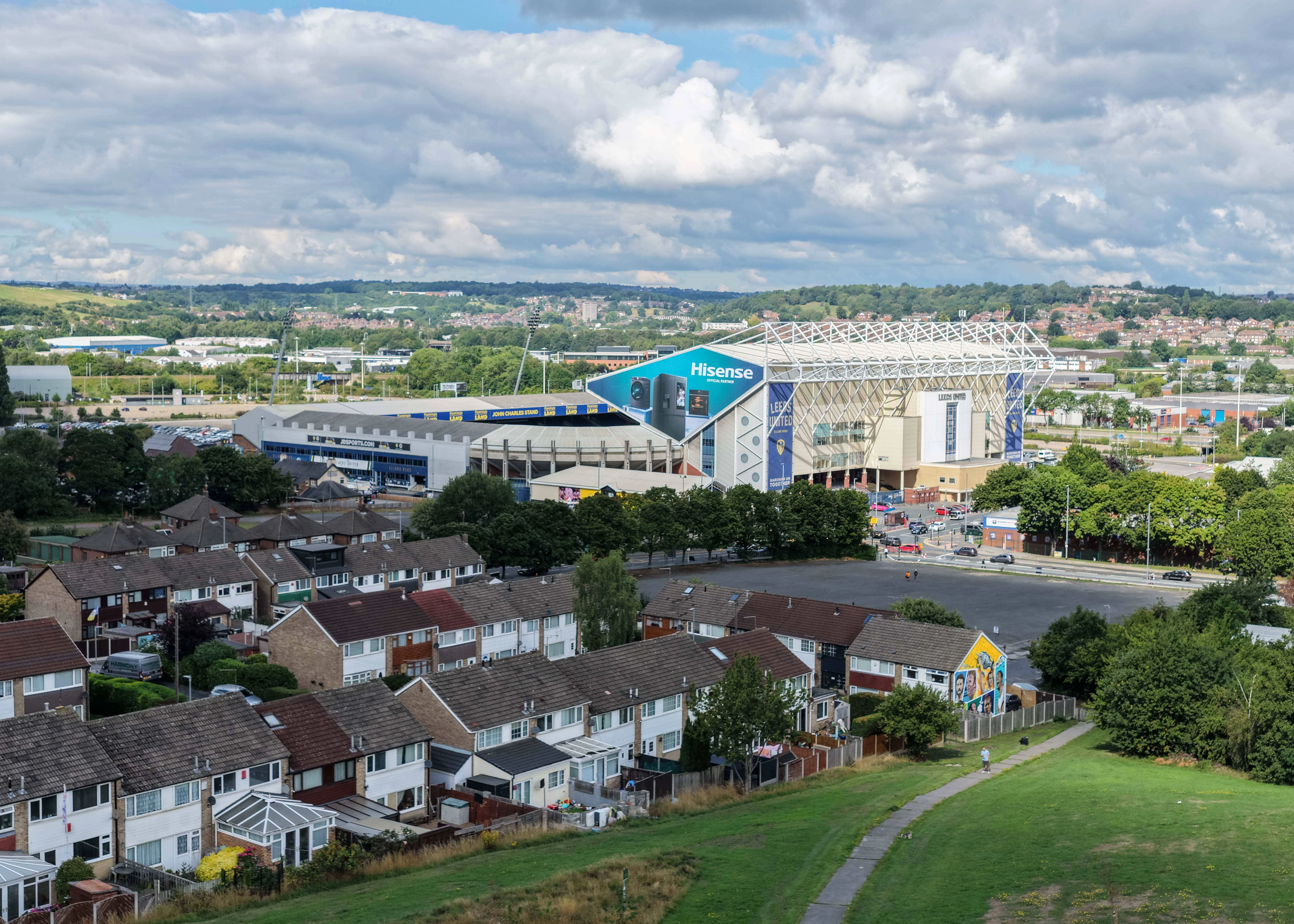 View of Elland Road in the distance