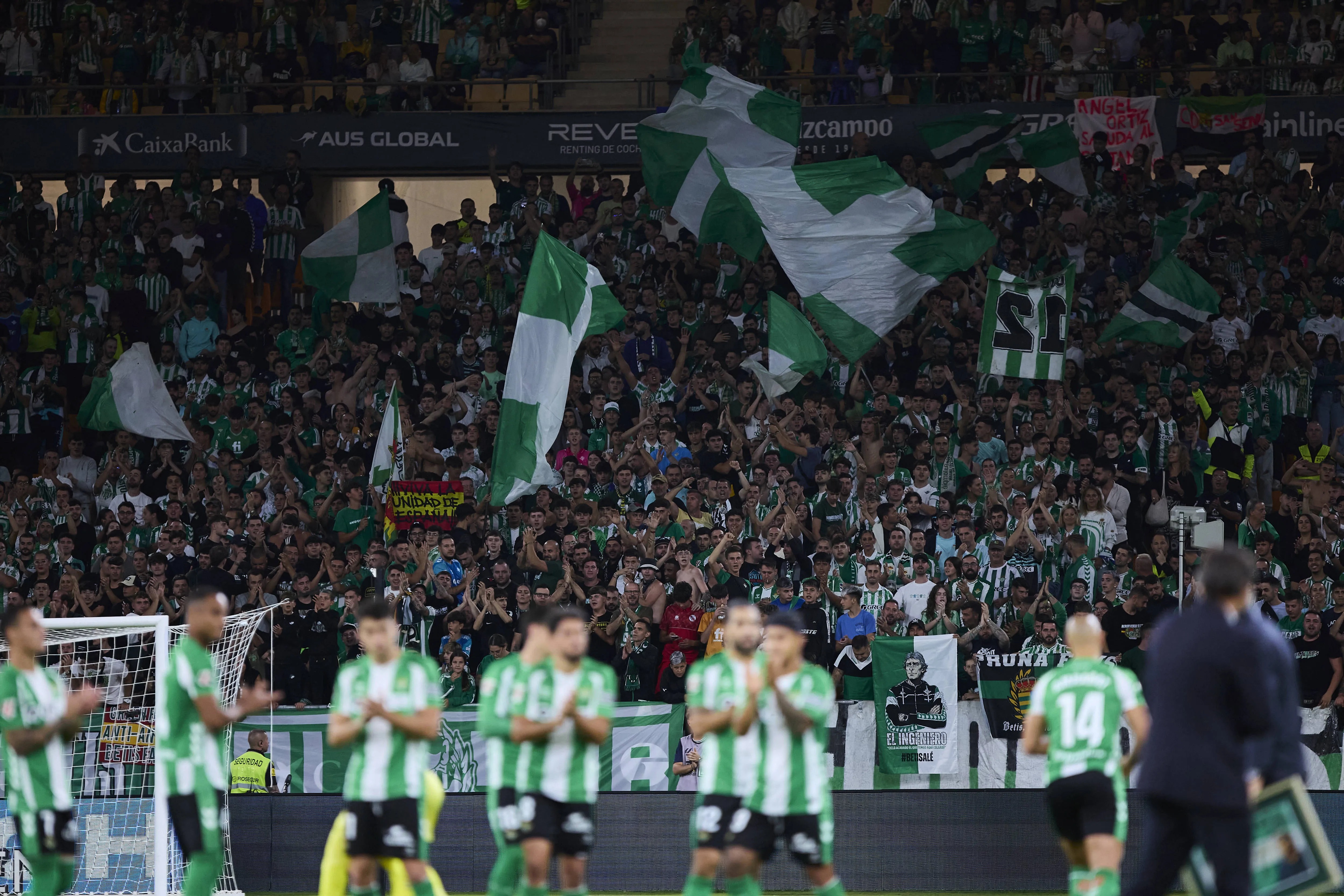 Fans of Real Betis prior before LaLiga match vs Osasuna at Estadio La Cartuj