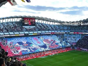 Japanese ultras unveil massive Tifo the width of an entire stand