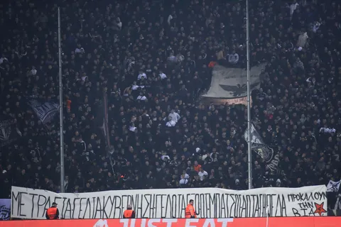 PAOK ultras protest train crash outside European Parliament
