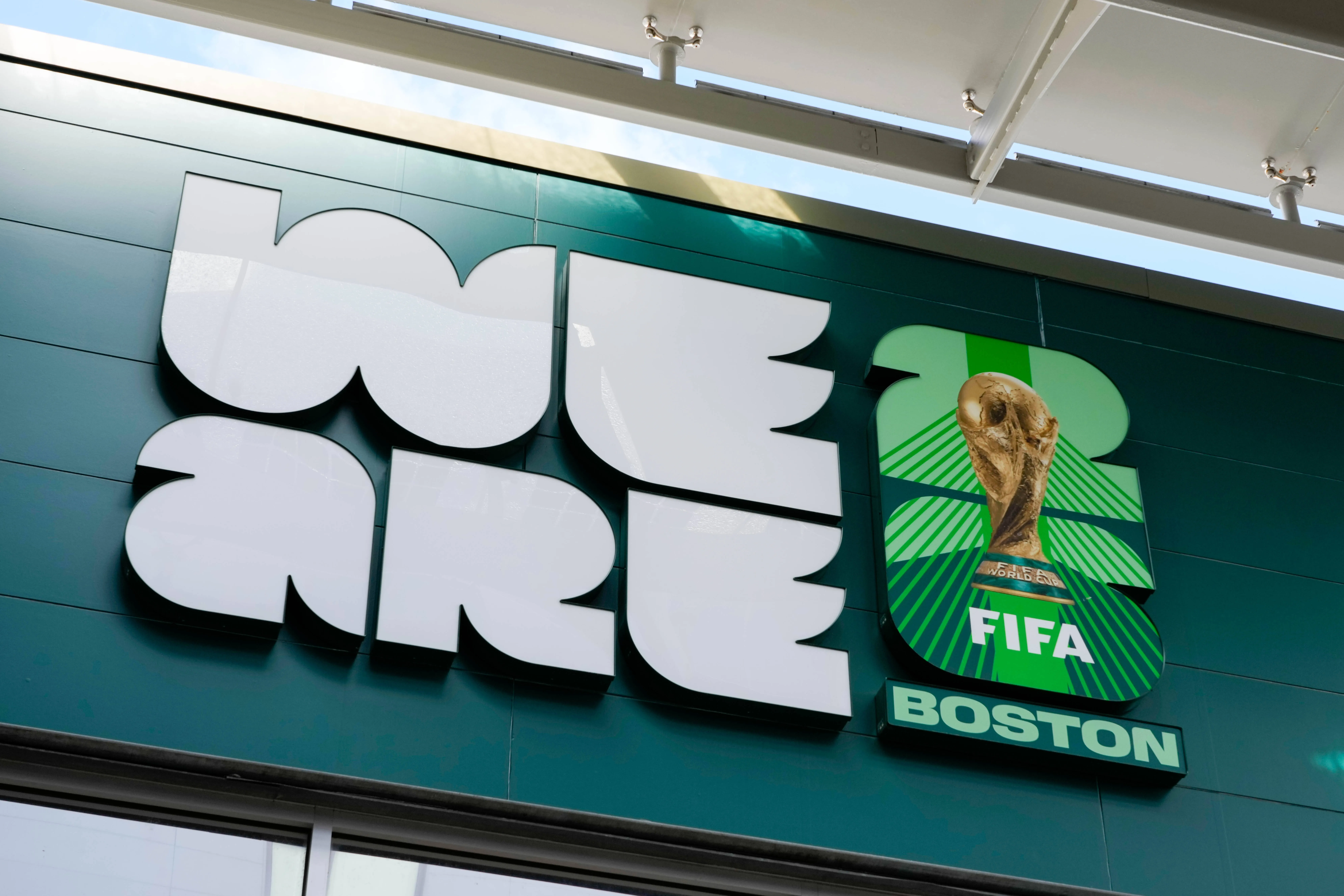 2026 World Cup signage outside Gillette Stadium