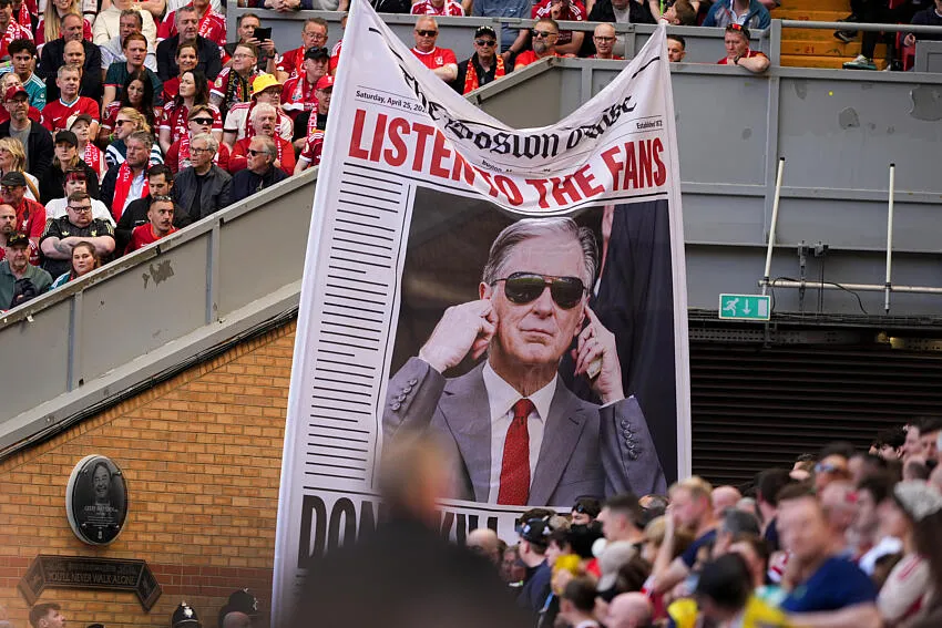 Liverpool fans in protest against the planned ticket price increases 