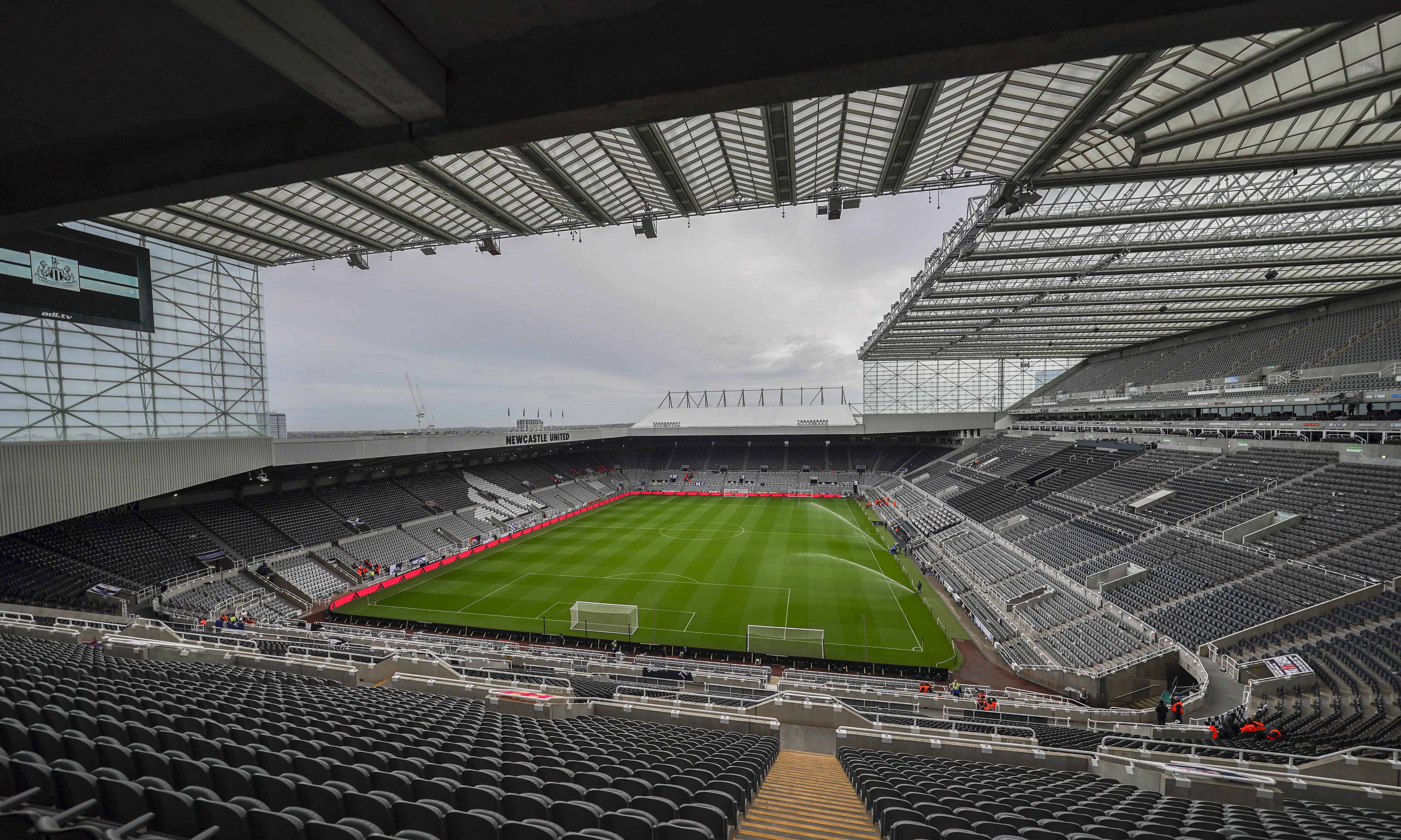 View inside St James' Park from the Leazes Stand