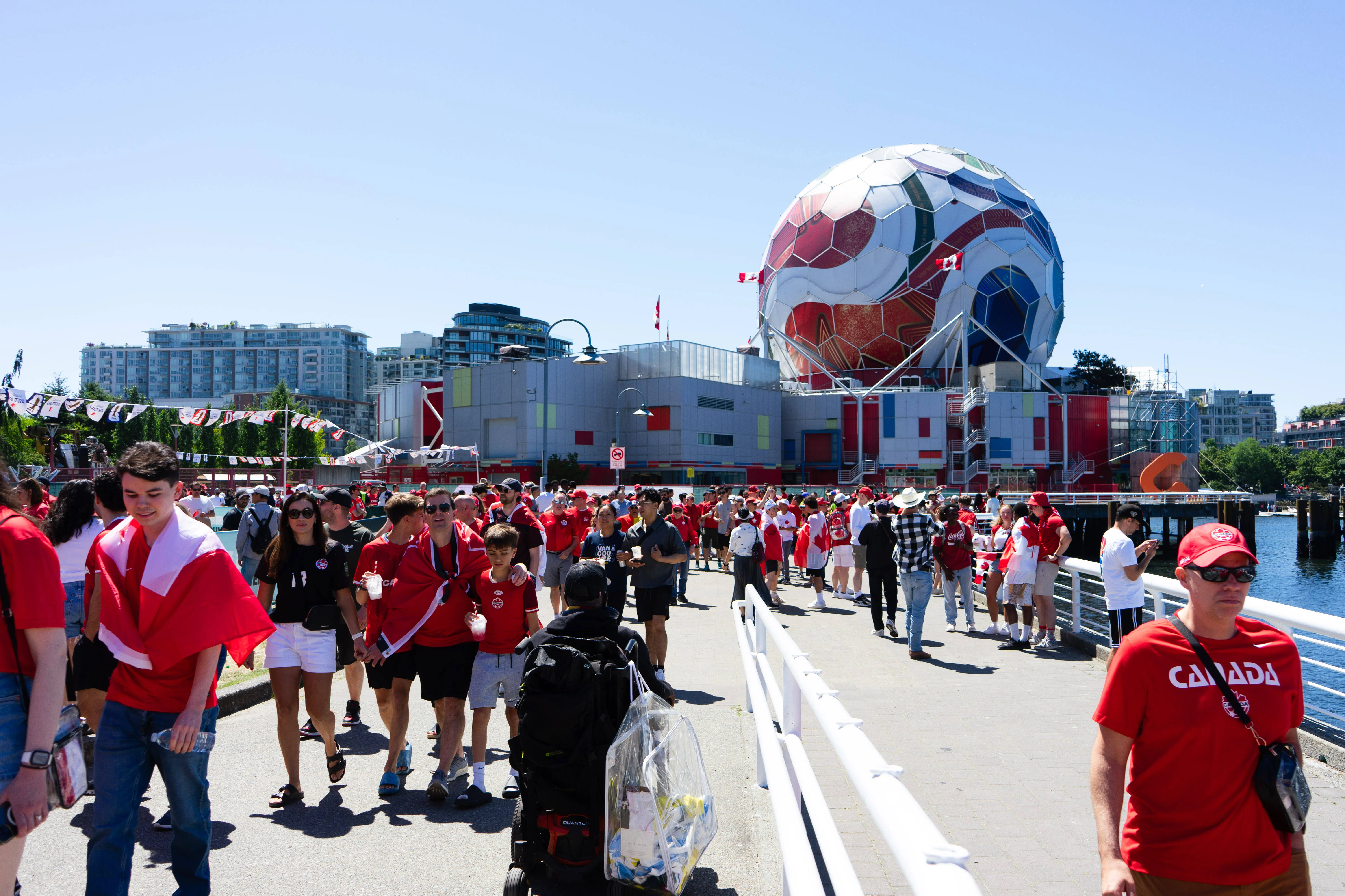Fans on their way to BC Place in Vancouver during the 2026 World Cup