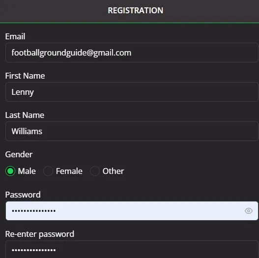 bet442 sign-up form and registration