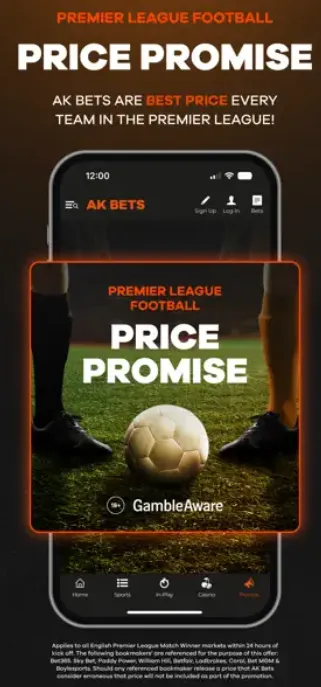 AK Betsapp review: price promise football