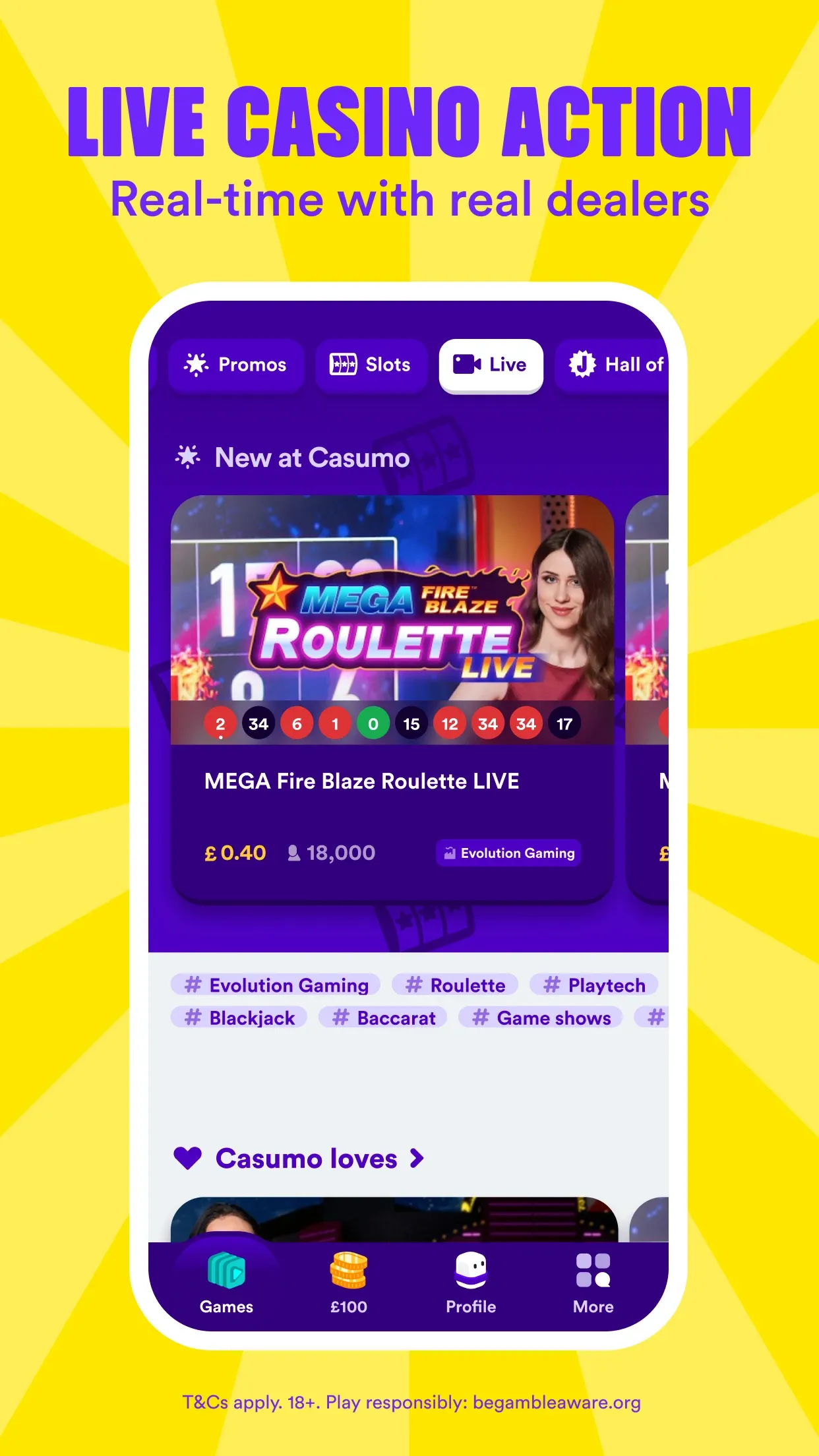 casumo app review: live casino games