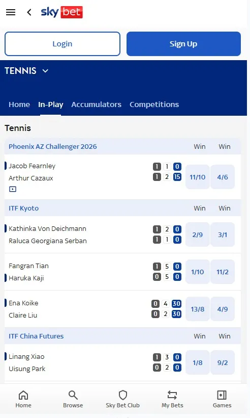 sky bet sportsbook review, in play tennis