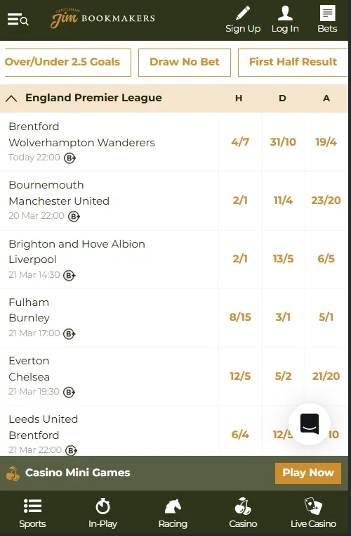 Gentleman Jim Sportsbook App Overview