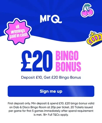mrq welcome &pound;20 bingo offer