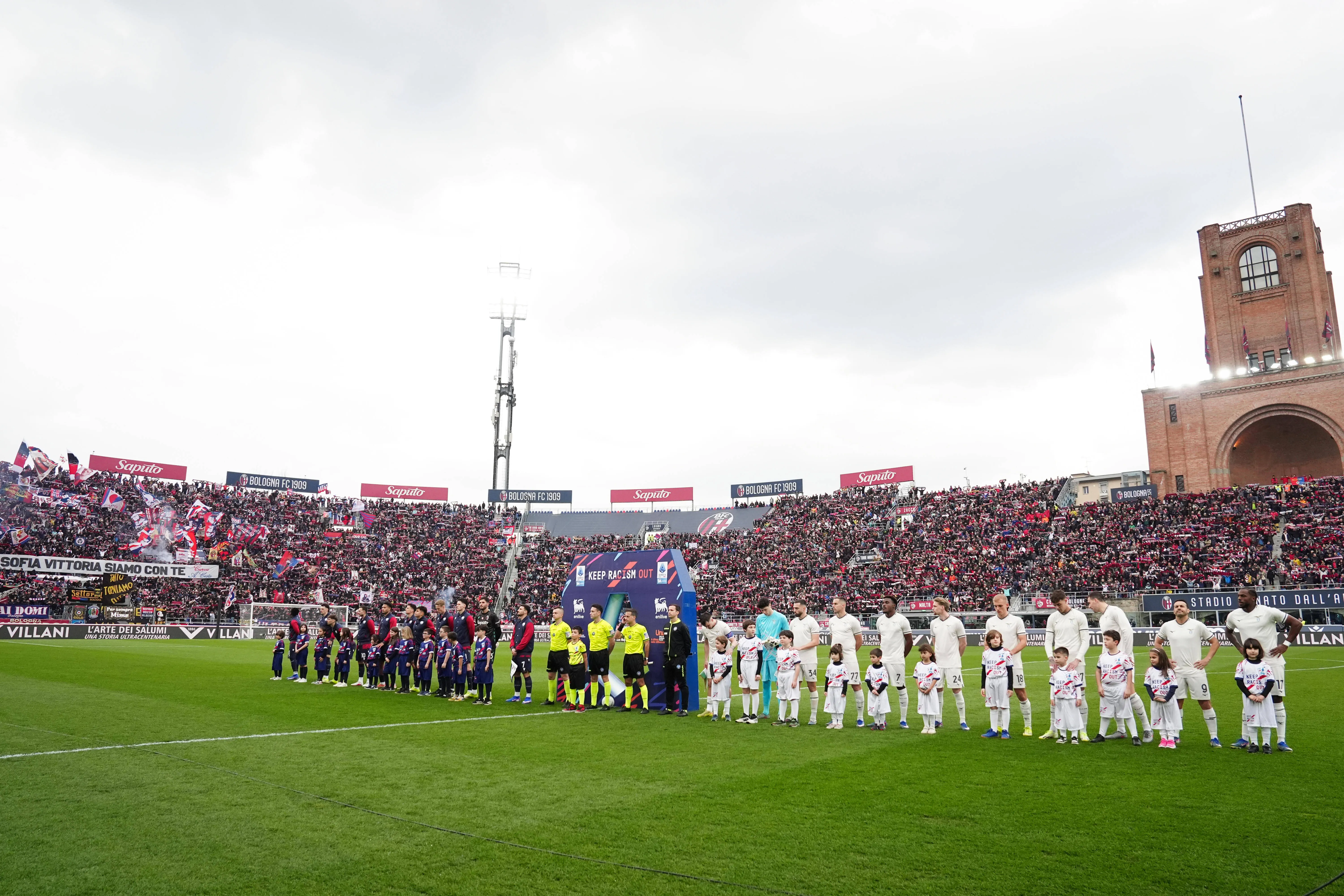 A match between Bologna and Lazio at the Renato Dall'Ara Stadium