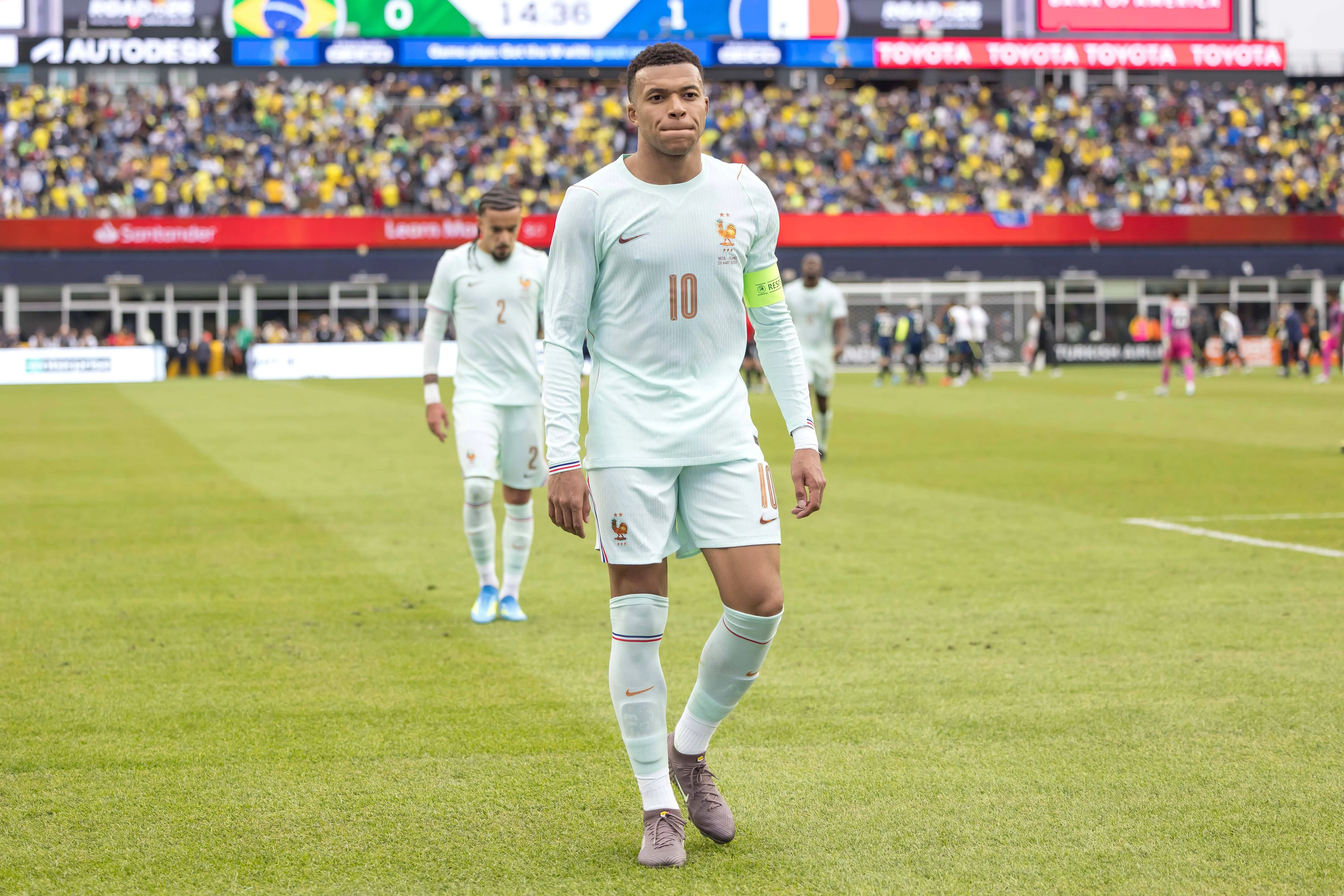Kylian Mbappe during Brazil vs France friendly at Gillette Stadium