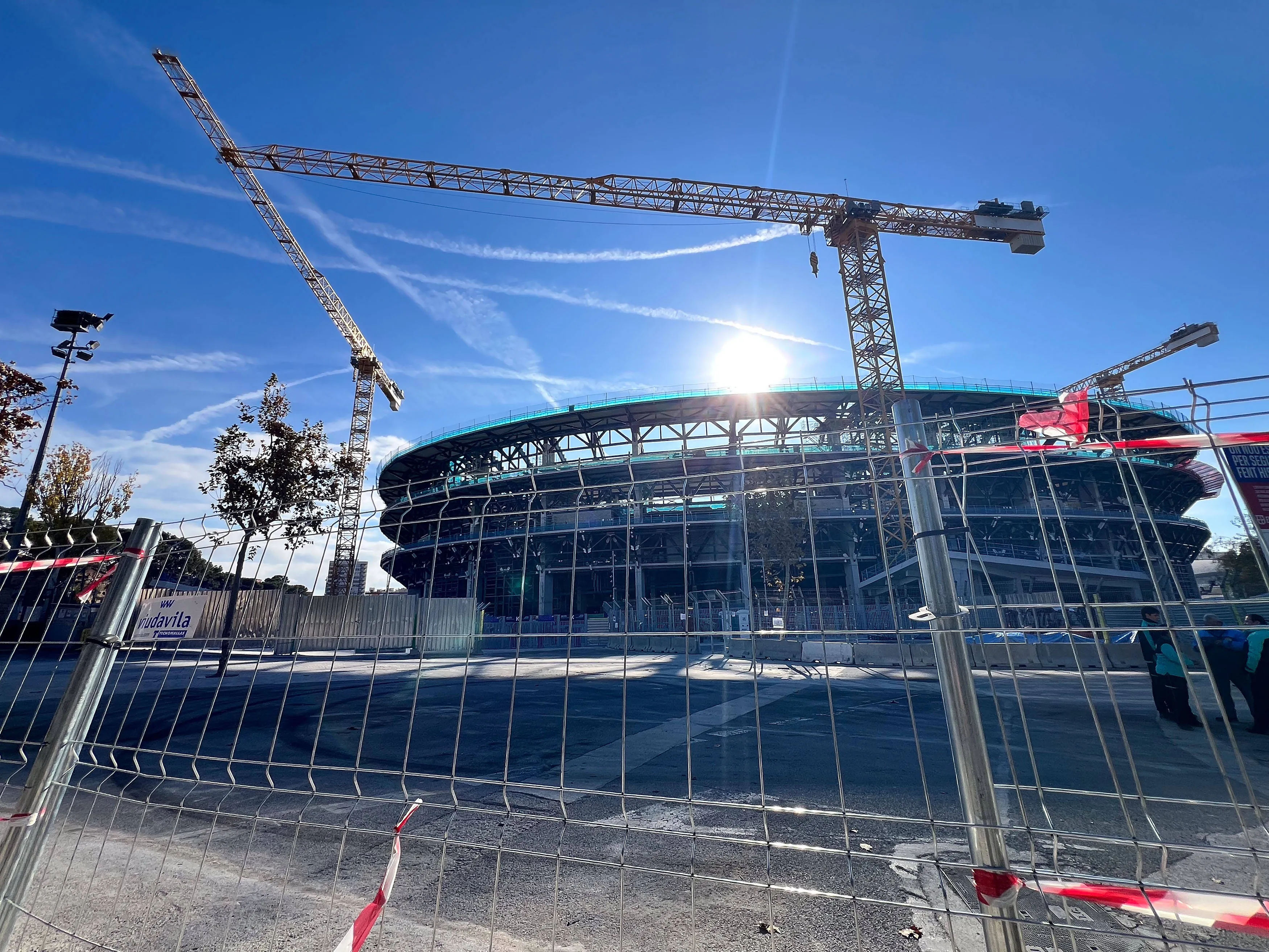 The Camp Nou still very much looks like a construction site despite being used regularly