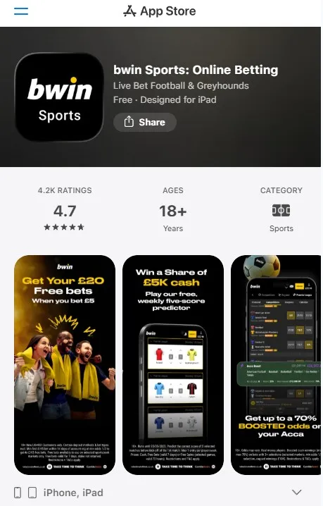 download bwin app on apple store