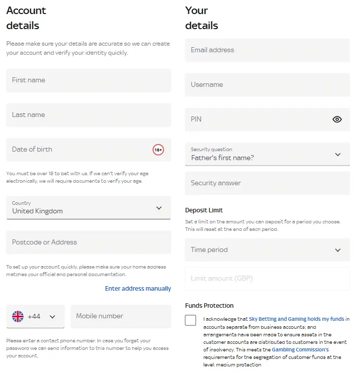 How to sign up with Sky bet
