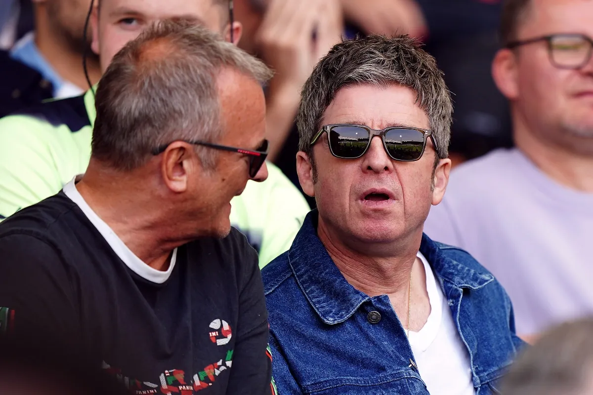 Noel Gallagher in Man City away end