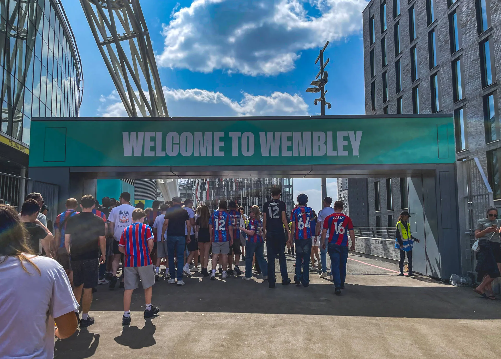 Crystal Palace fans enter Wembley Stadium