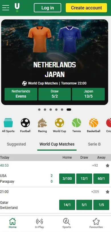 unibet world cup competitive odds