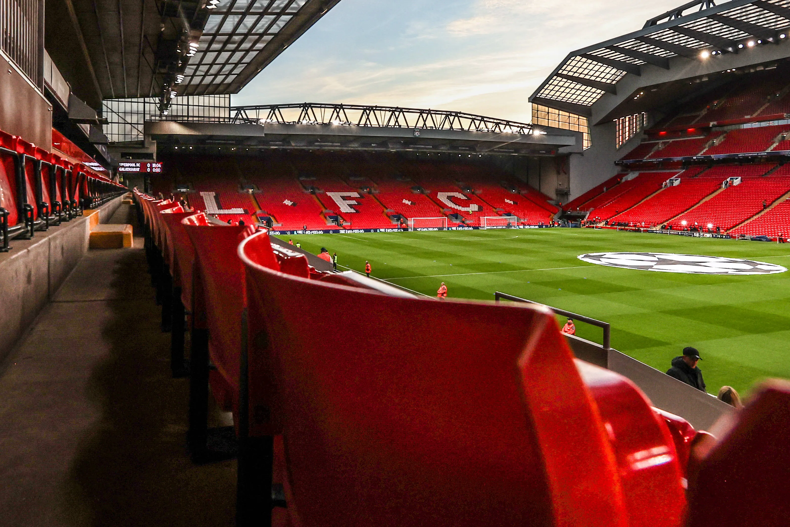 View inside Anfield, home to Liverpool FC