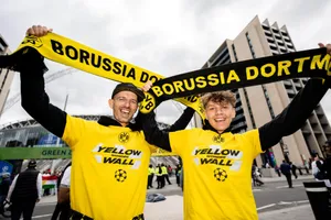 Real Madrid and Dortmund fans arrive on Wembley Way ahead of Champions League final
