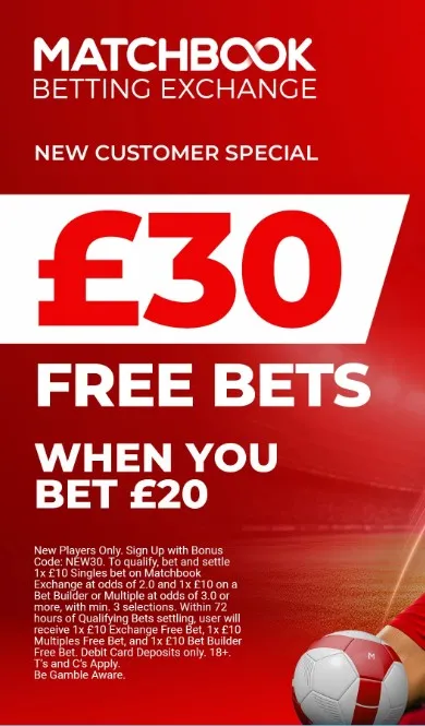 matchbook app sign on bonus get 30 free bets