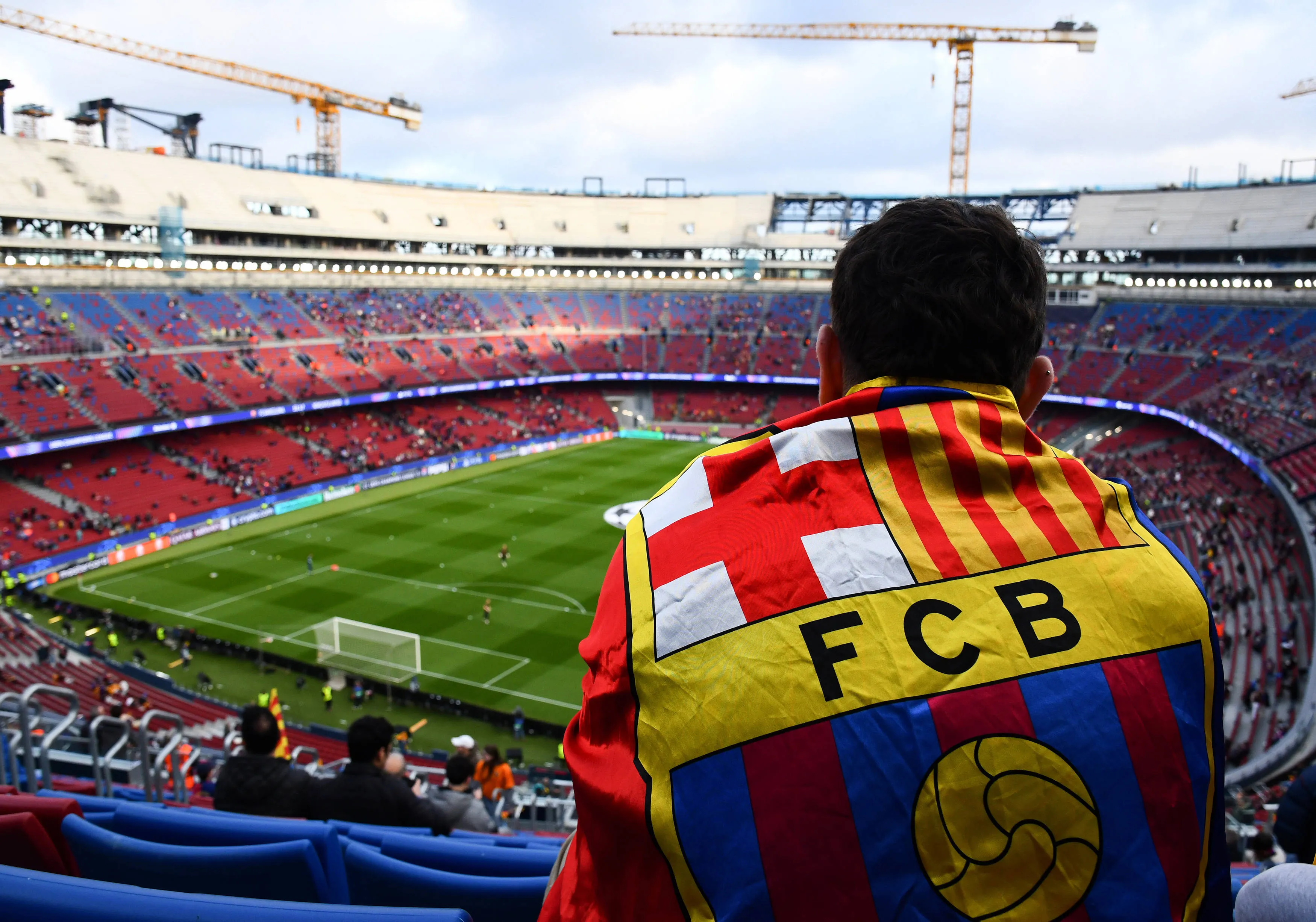 View inside the Camp Nou from the stands