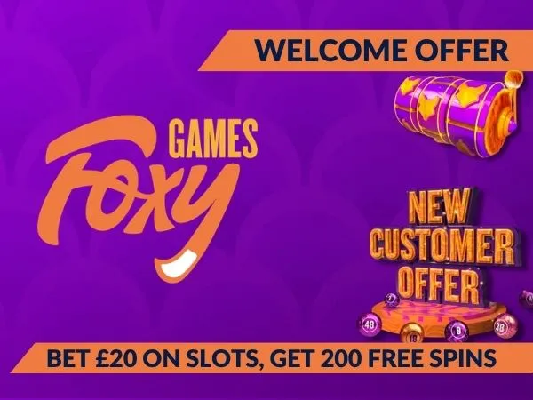 foxy games casino welcome offer: Play &pound;20, get 200 free spins