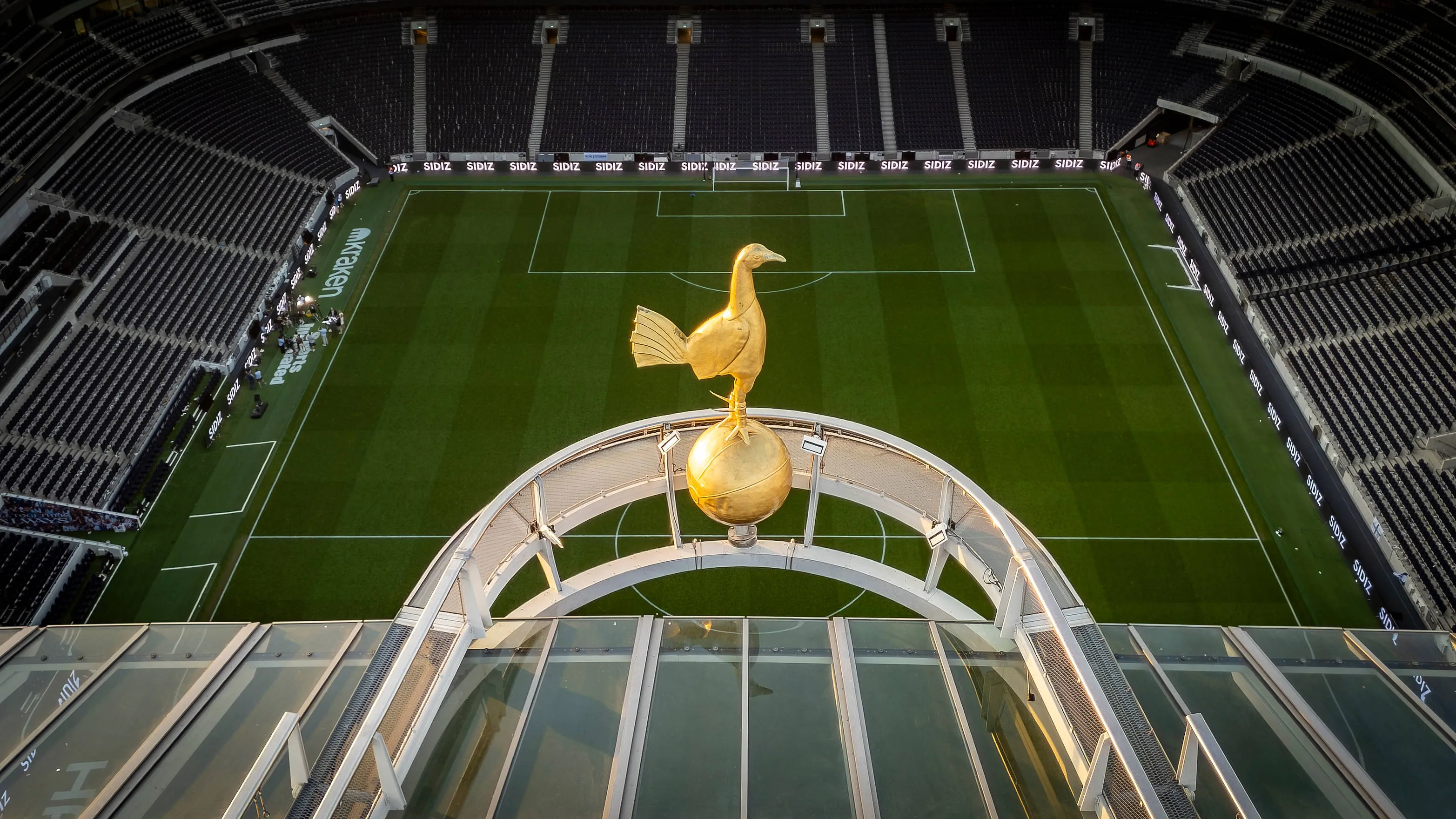 Aerial view above the Tottenham Hotspur Stadium