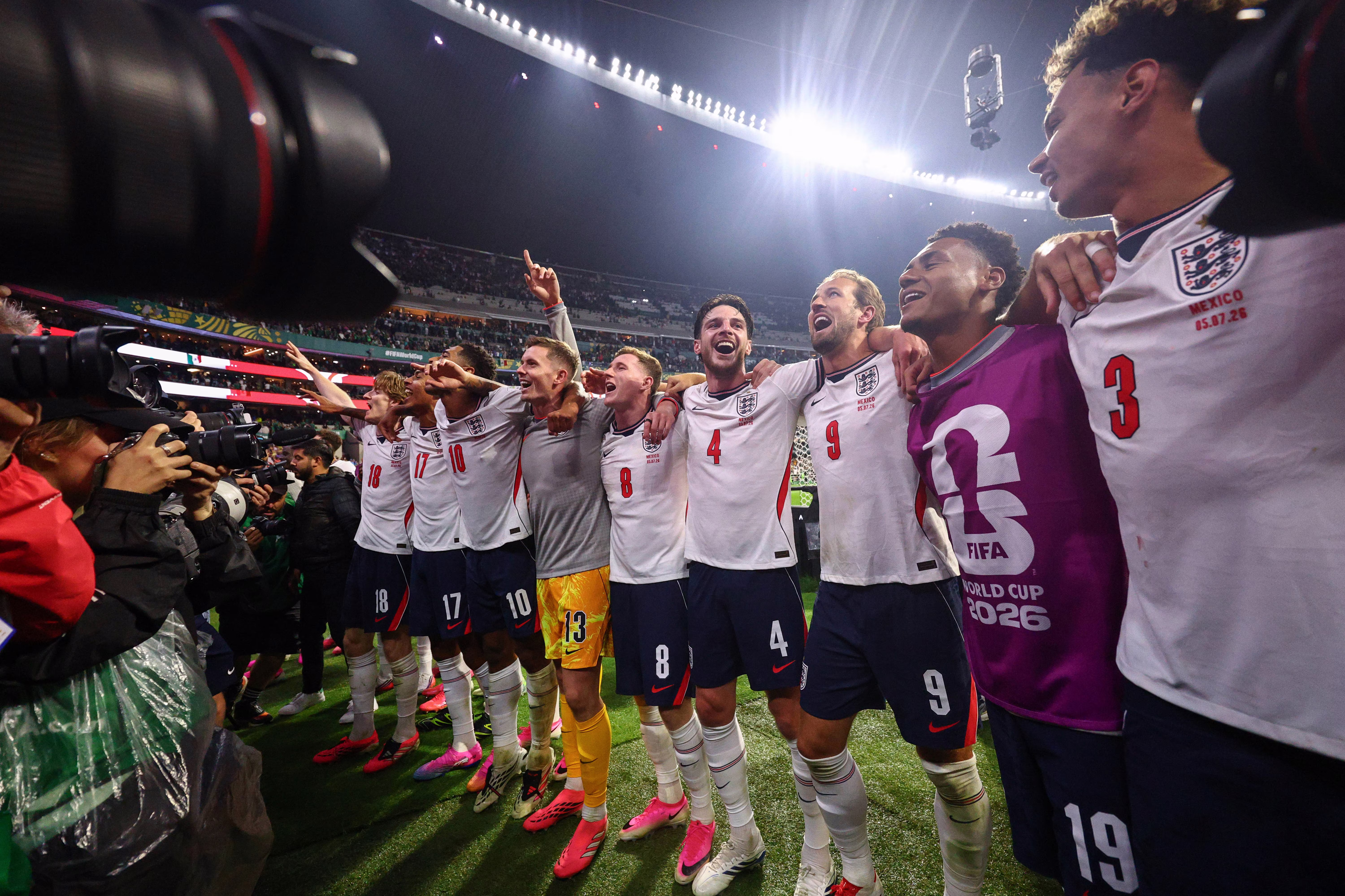 How England fans and players celebrated memorable World Cup win over Mexico inside the Azteca
