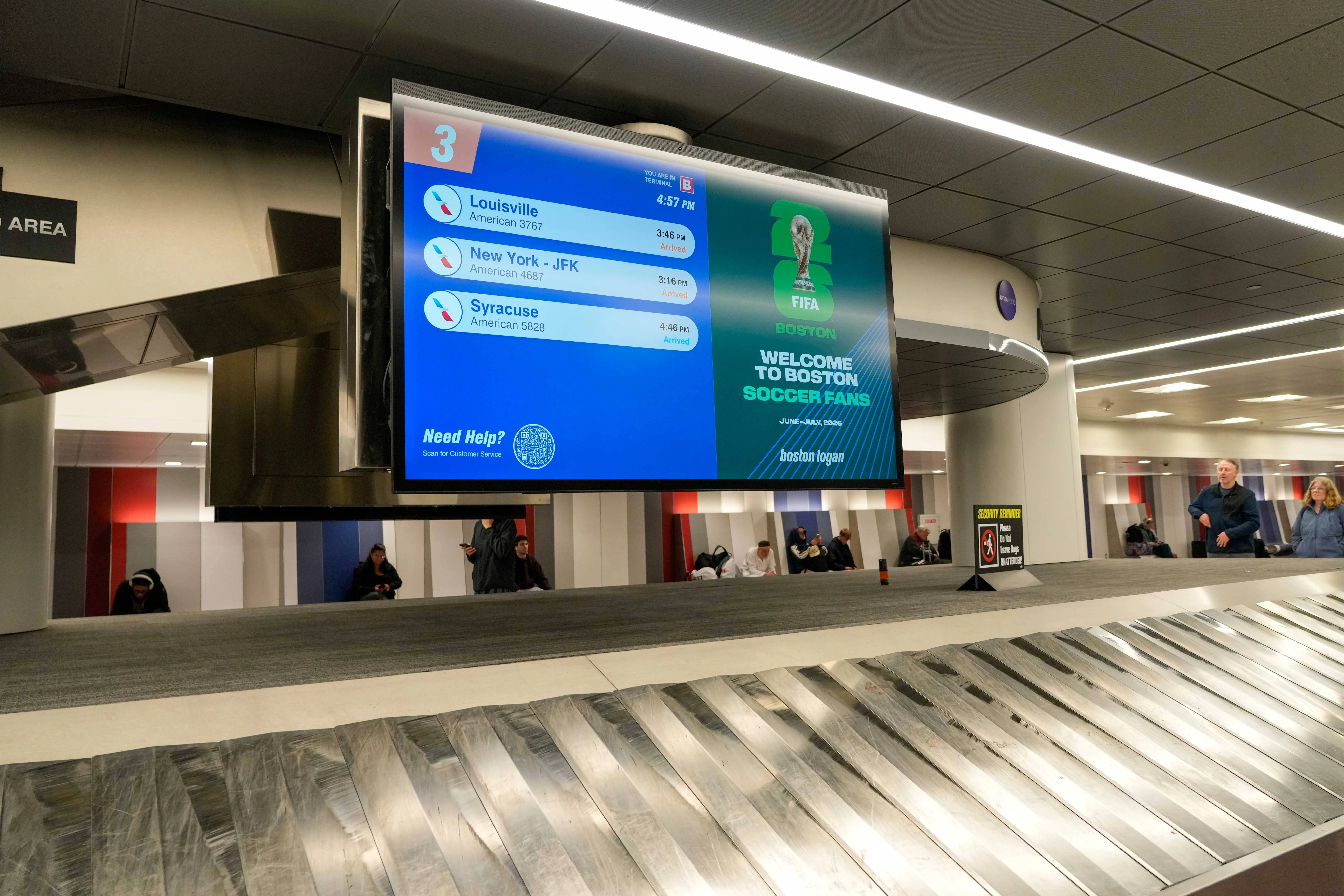 2026 World Cup signage at Boston Logan International Airport