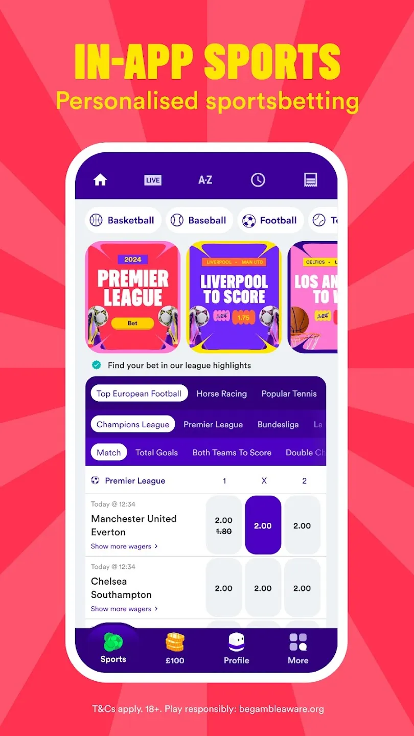 Casumo App in-app sports personalised betting