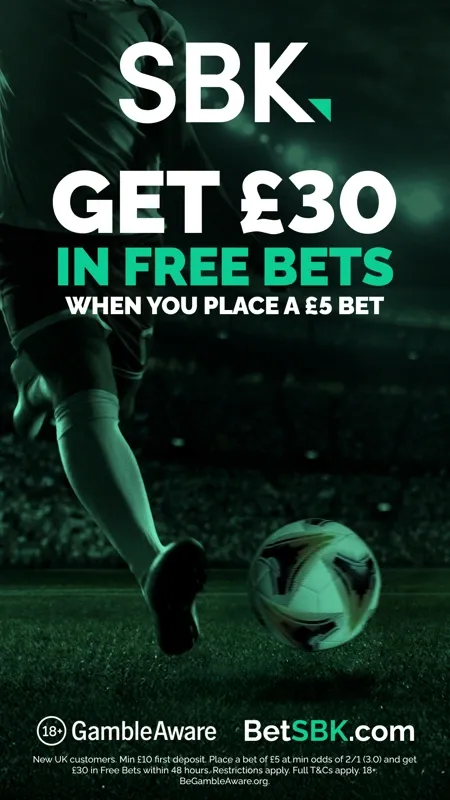sbk sign up sports offer UK:  Get &pound;30 in free bets when you place a &pound;5 bet