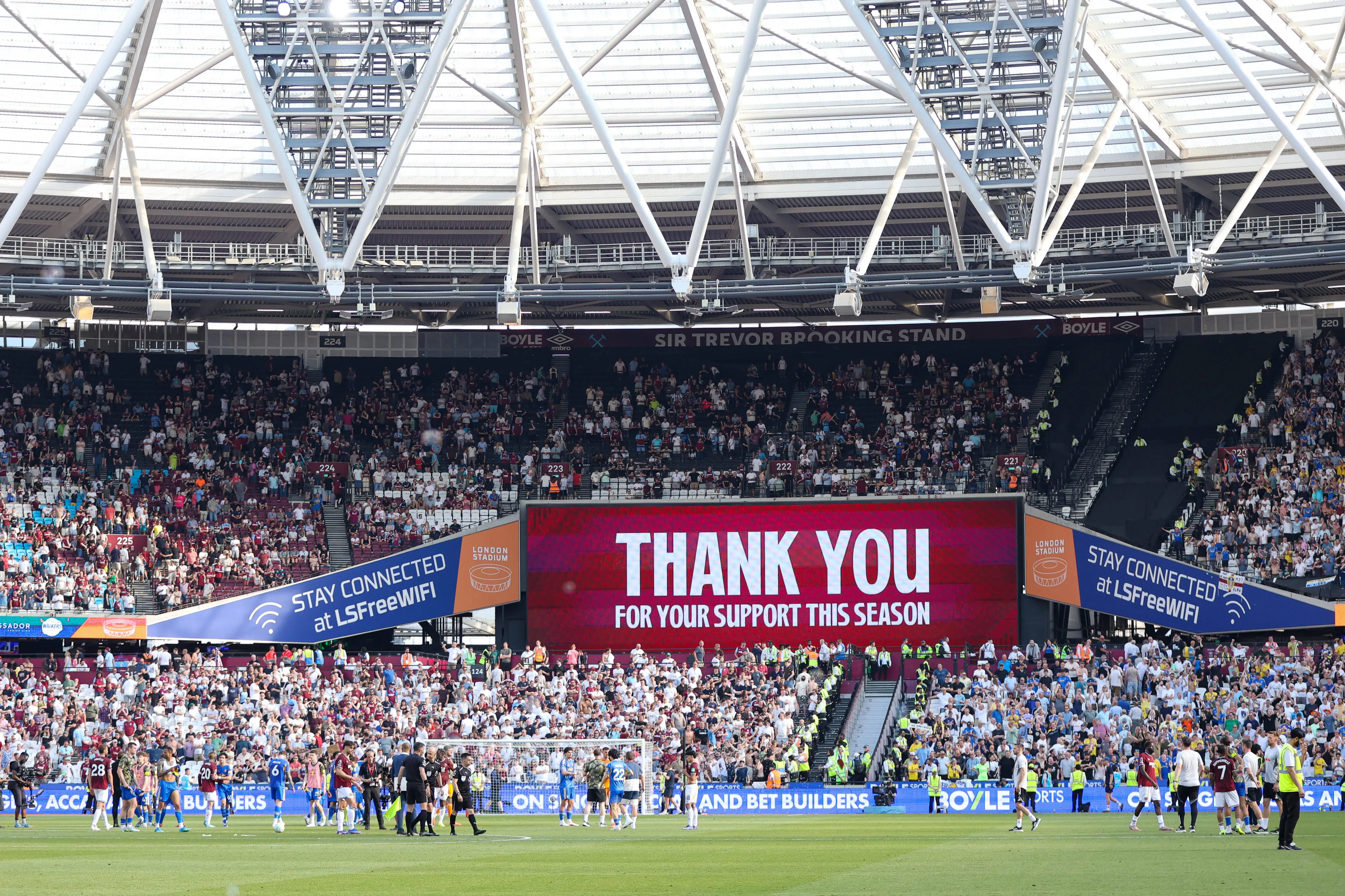 The London Stadium will host West Ham's first home game since being relegated from the Premier League this weekend