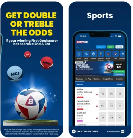 Betfred app for football betting in the UK