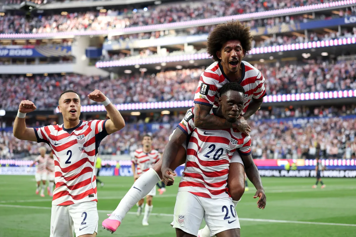 Folarin Balogun celebrates scoring against Paraguay at the 2026 World Cup