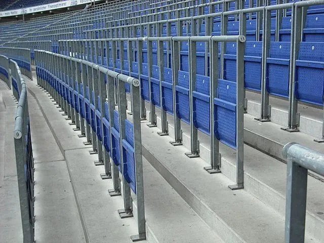 safe standing area fitted with rail seats