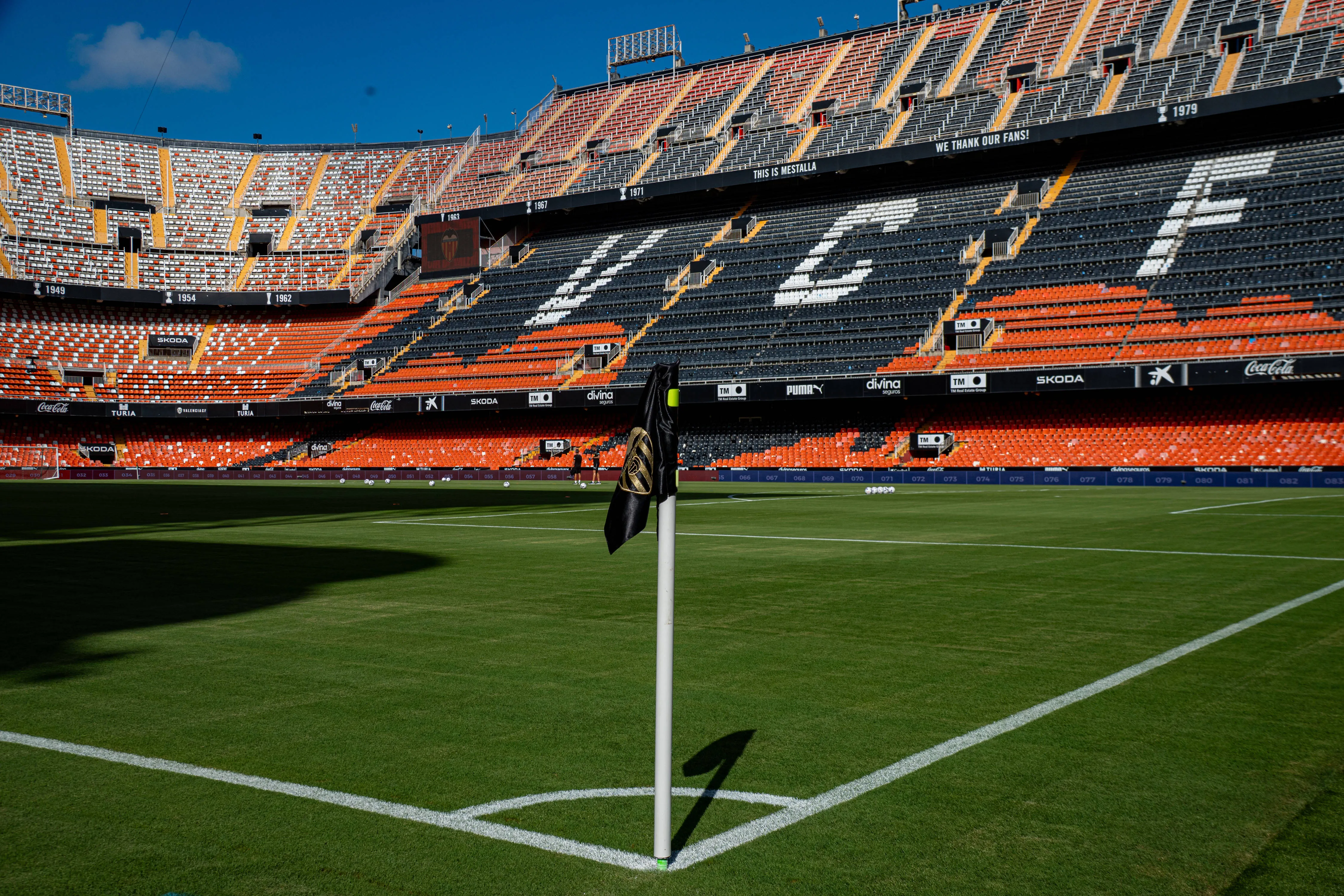 View inside the Mestalla stadium 