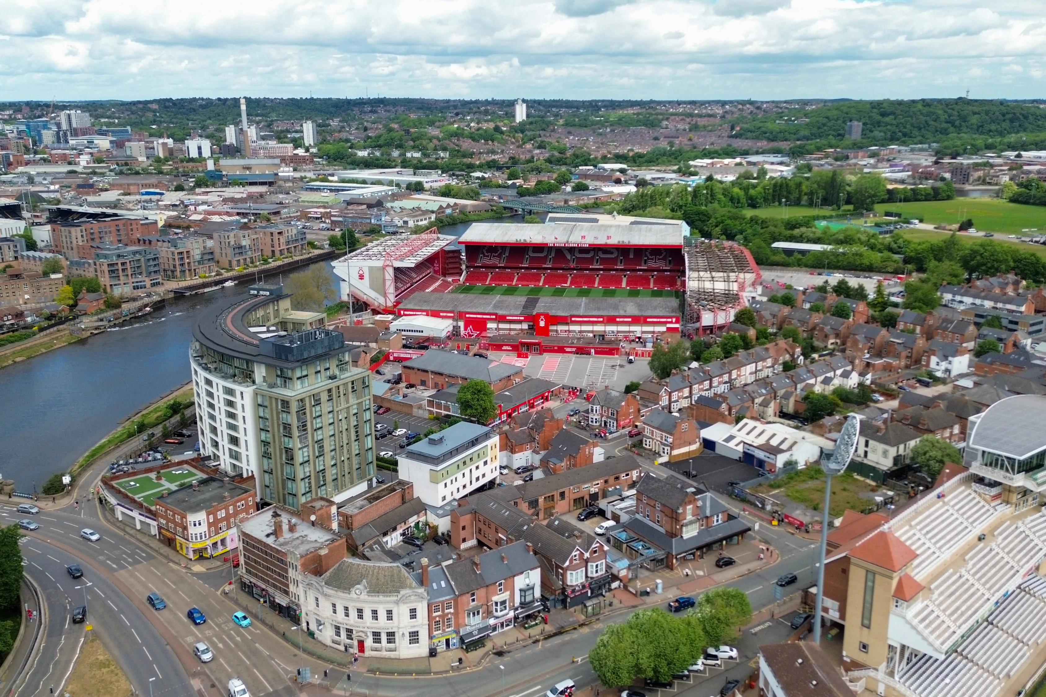 Aerial view of the City Ground, Nottingham