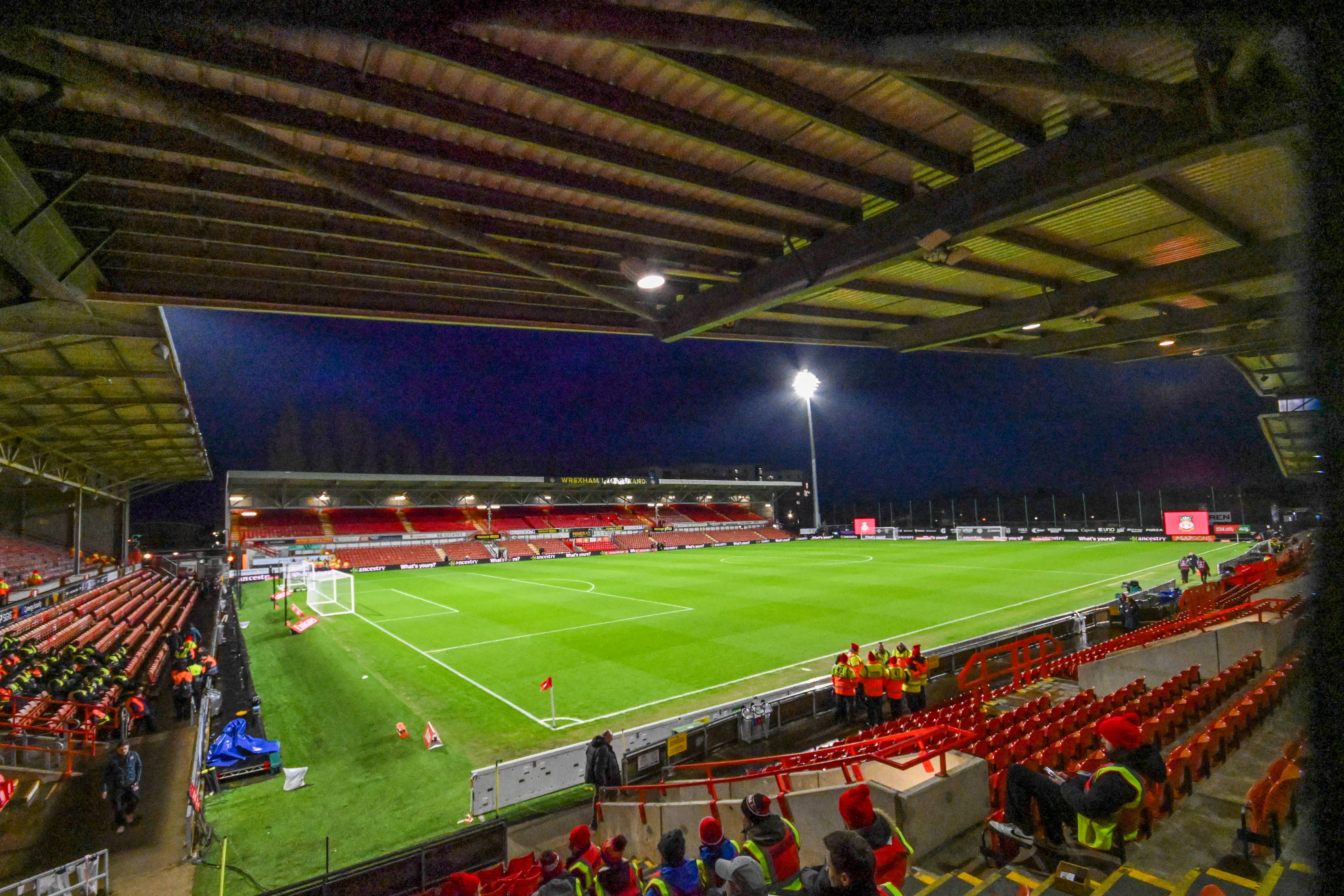 View inside the Racecourse Ground, Wrexham
